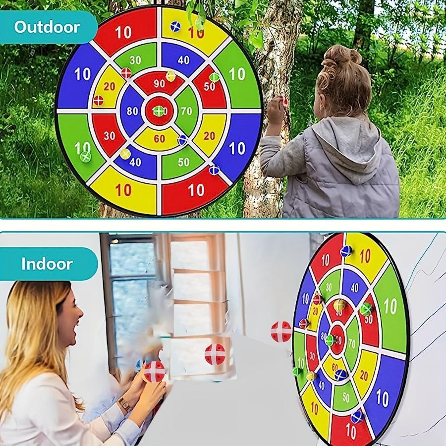 Random-Color Sticky Ball Dart Board Set with 12pcs Small Balls (1 Set), Indoor Sports Dart Board Toy, Parent–Child Interactive Toy Sports Game, Darts Board