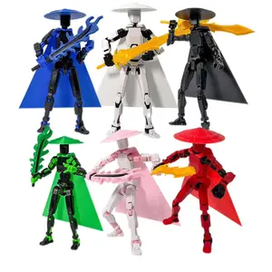 6-Piece T13 Multi-Joint Action Figure Set, Artistic Collectible Models, Desktop Decor, 5 Colors, High-Quality DIY Transformable Figures