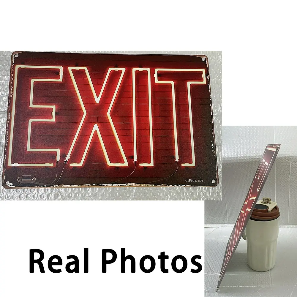 Exit Sign, Funny Plate, Vintage Plaque Decor, Retro Man Cave Plaque For Home, Bar, Pub Decor, 12X8 Inch Decor, Water-Proof, No Plug, No Electricity Needed