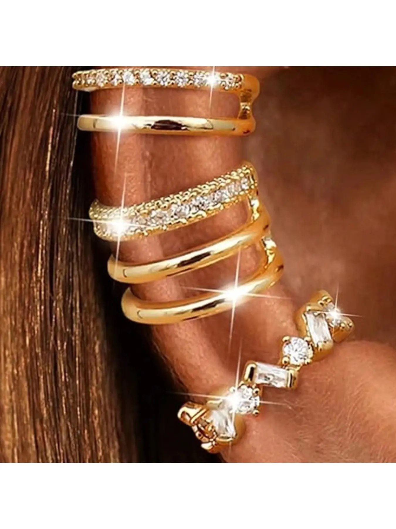 Simple Earrings - Pure Gold Zirconia Earrings - Sophisticated Design - Versatile Earrings for Women