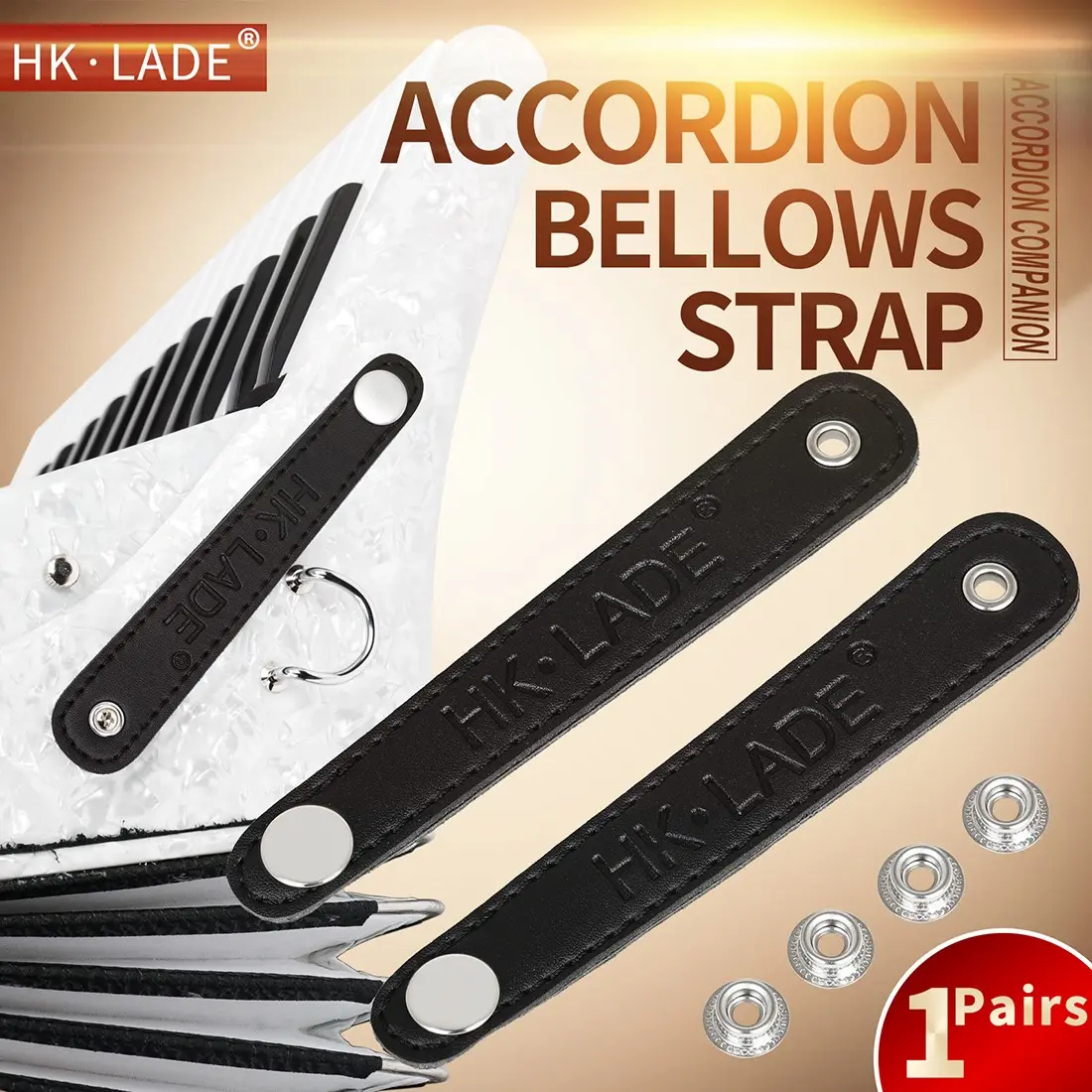 Hk Lade Handheld Organ F-130 Airbox Strap Leather (pair), Duraable & Comfortable Design, Ideal for Music Enthusiasts