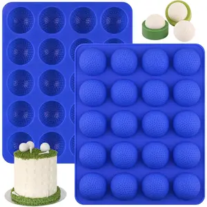 2 Pack Golf Ball Mold Silicone Golf Ball Cake Pop Mold 20-Cavity 3D Sphere Mold for Chocolate Cake Pops Ice Cubes Bath bombs