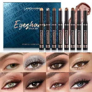 Easy Eyeshadow Stick for Beginners, Smudgeproof, One-Stroke Application, Creamy Shimmer Trio, Waterproof, Longwear, Color Changing Lip Oil Trio