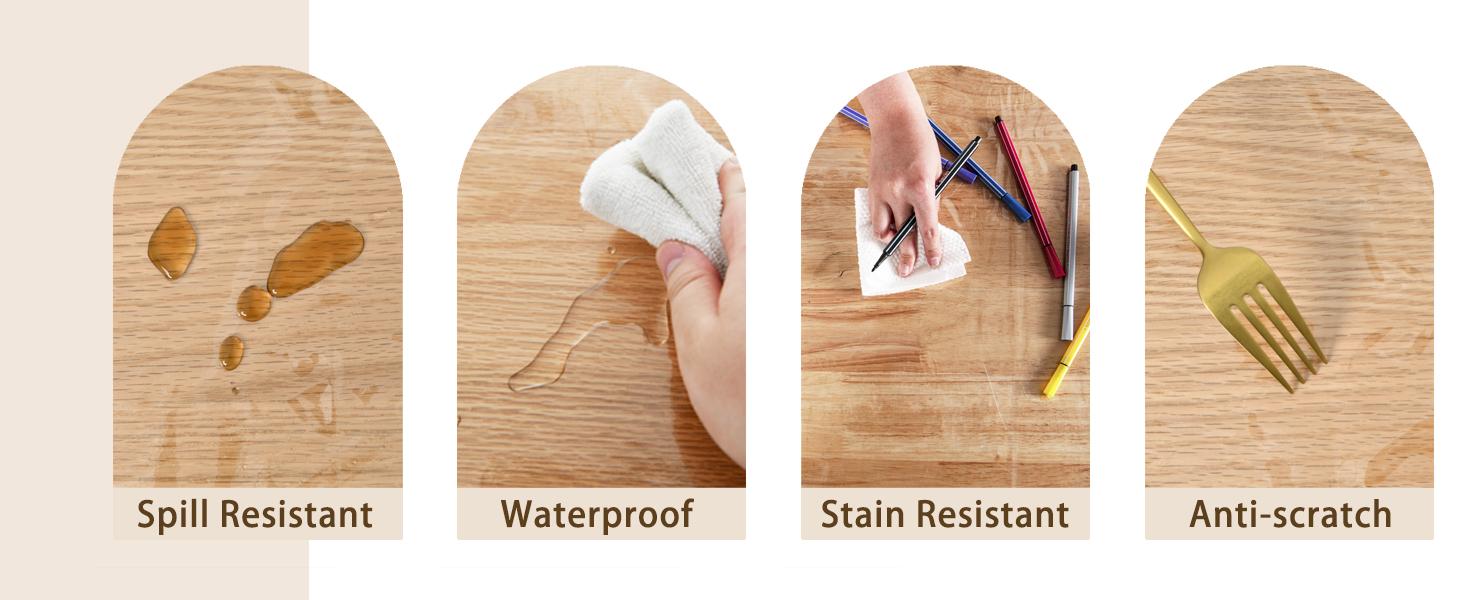 XWZO Clear Tablecloth Rectangle - 100% Waterproof Oilproof Stain Resistant Wipeable Vinyl Table Cloth, Transparent Cover Protector for Dining, Parties, 60 x 120 Inch