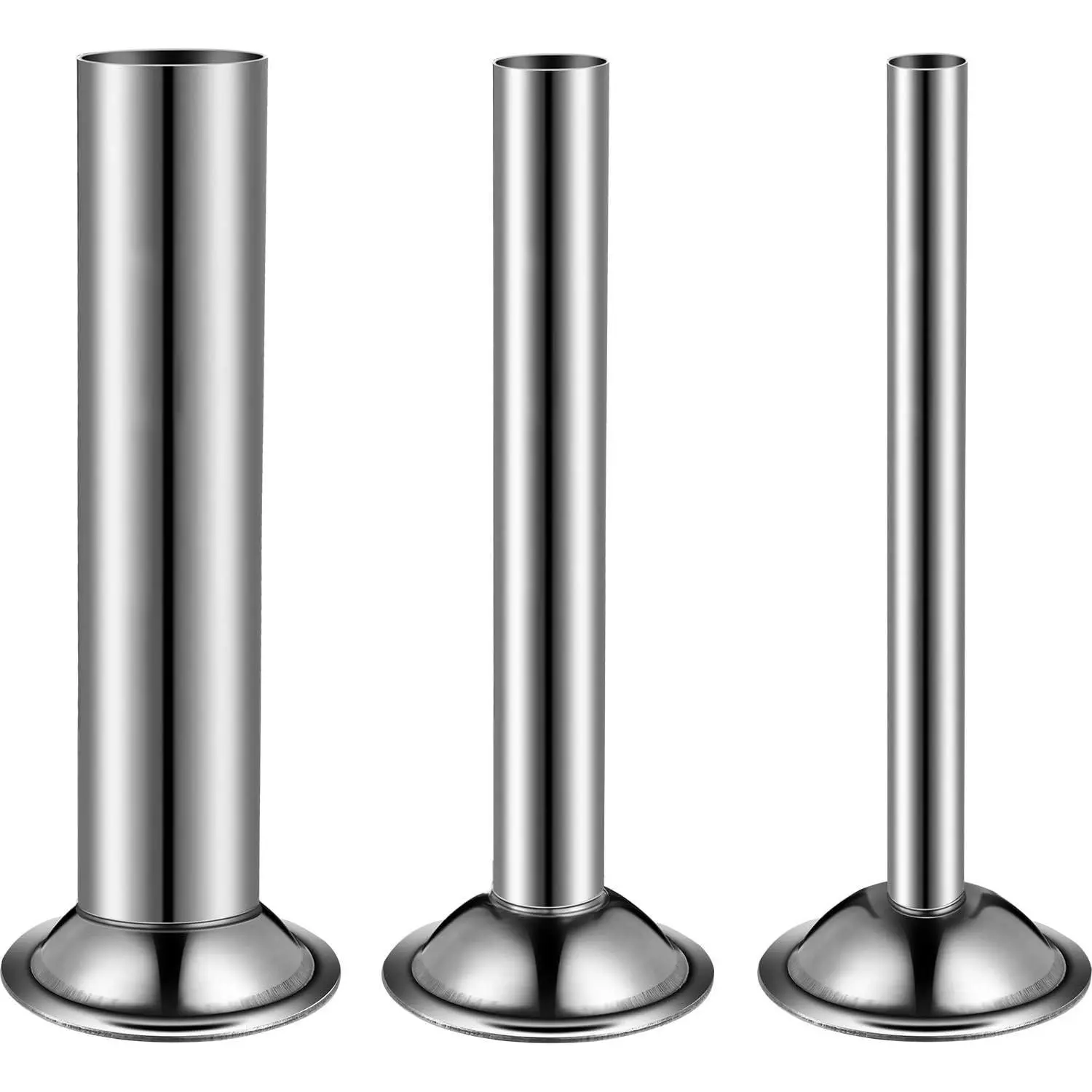 3 Pieces Sausage Stuffer Tubes Stainless Steel Grinder Stuffer Tubes for Size 5 Meat Food Grinder, 3 Sizes