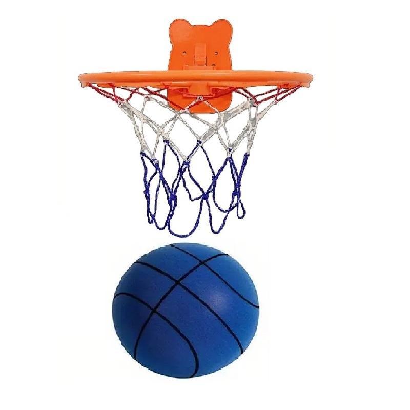 Quiet Indoor Ball Set - Noiseless  with Basket for  Play -   Hoop (Mount Only on Smooth, Secure Surfaces Like Glass, Tile, Wood, Metal; Do Not Mount on Unstable Walls Such As Plastered Or Latex-painted Surfaces) indoor silent basketball