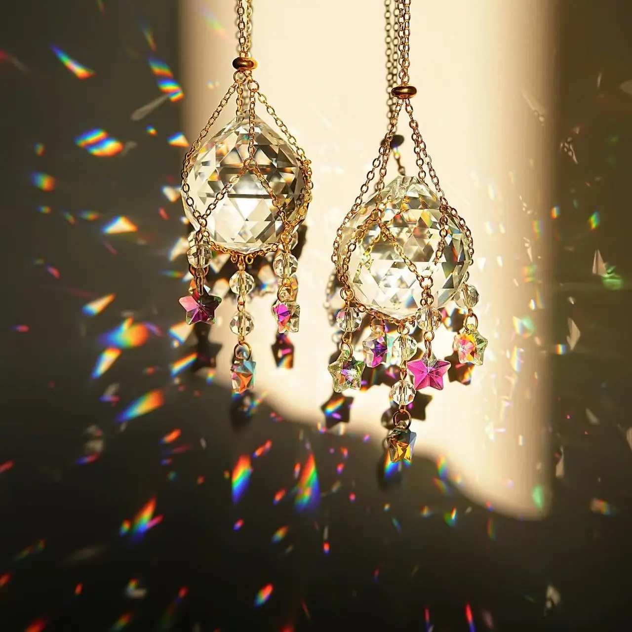 1 crystal hanging glass ball hanging garden window Sun catcher colorful crystal ball pendant, Decorative Hanging Piece, Decorative Hanging Ornament, crafts decoration Valentine's Day wedding decoration suitable for home decor