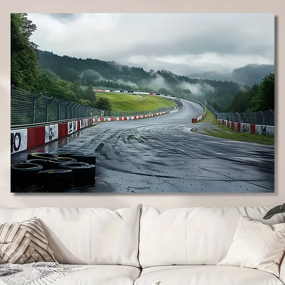 Super Large Speedway Racing Track Wall Art Tapestry Polyester Fabric for Living Room, Bedroom, Office & Home Decor - Indoor & Outdoor Use