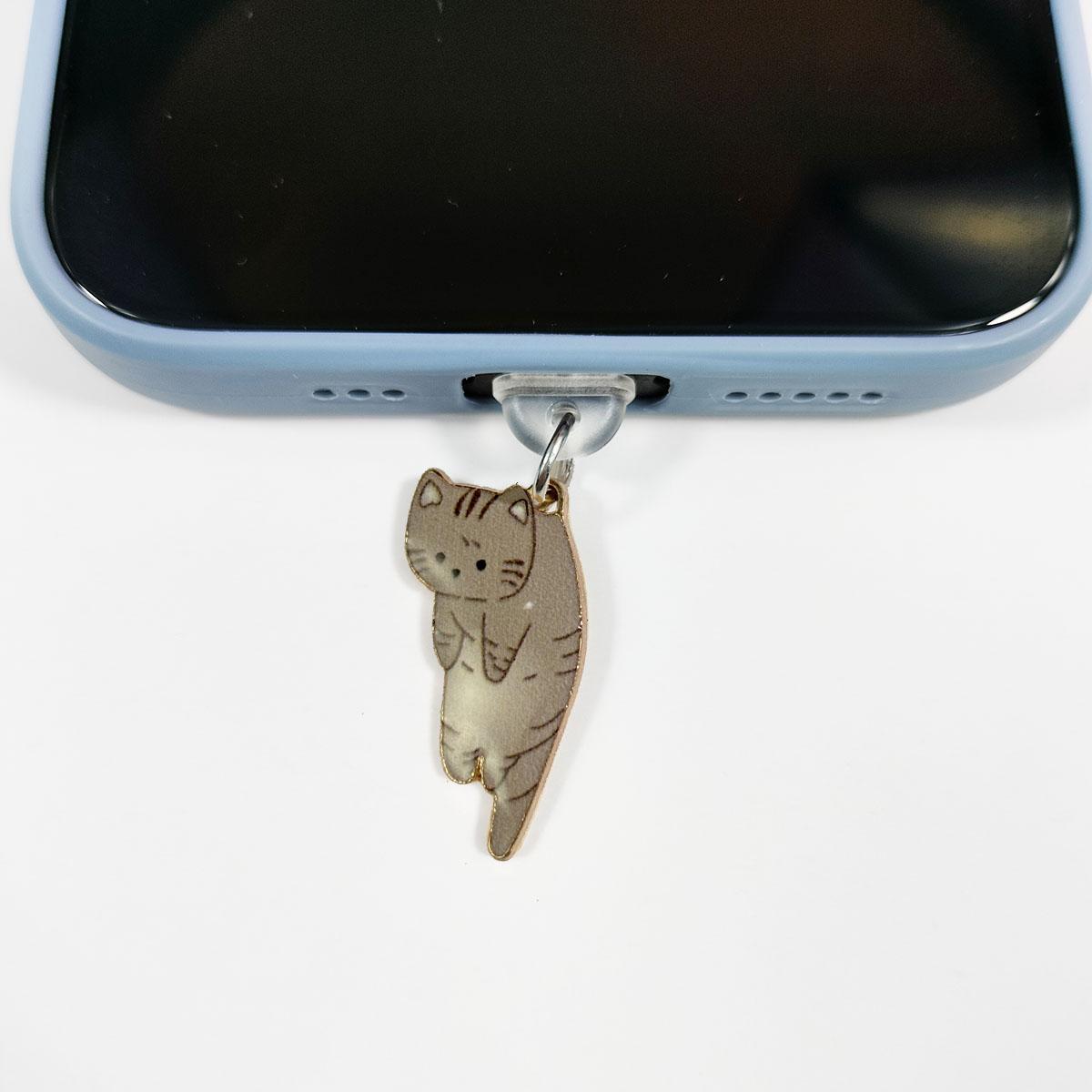 Cute Cat Design Phone Dust Plug, 1 Count Creative Mobile Phone Dust Plug, Mobile Phone Parts, Mobile Phone Hanging Accessories for iPhone & Samsung Type-C Interface, Charms, Cell Phone Charm