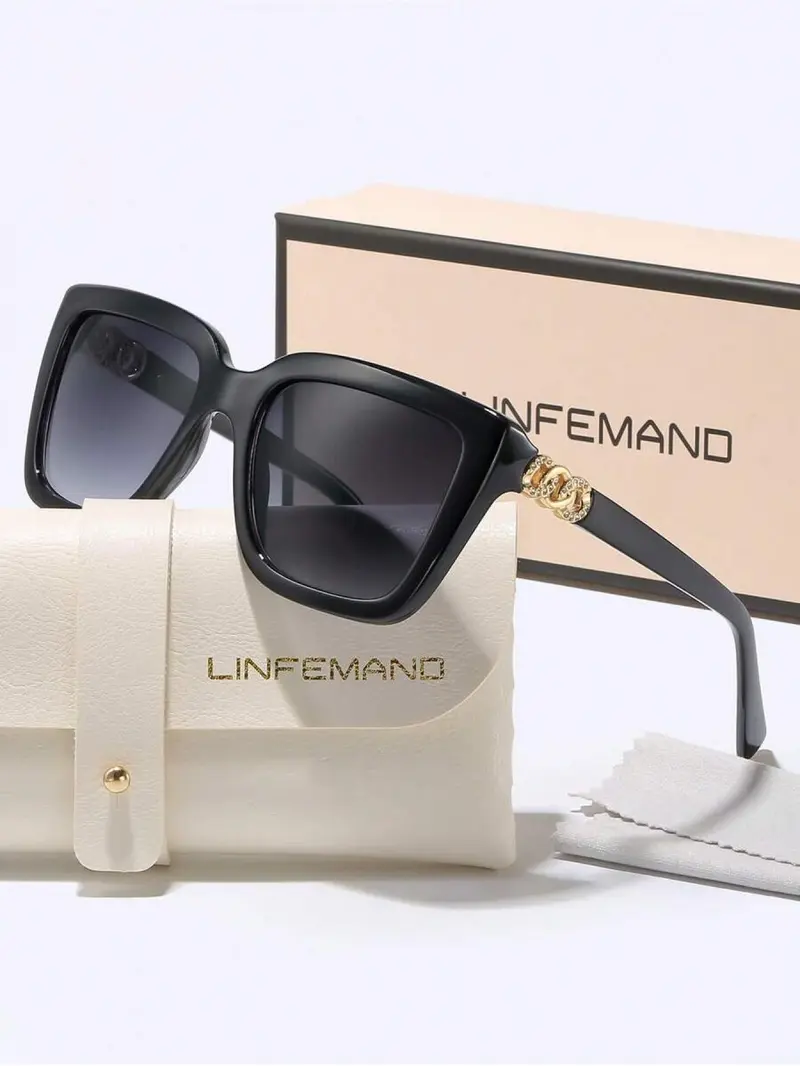 Lifemando Classic Square Frame Tinted Lens Sunglasses, Elegant Trendy Sunglasses for Women, Fashionable Shades for Everyday Use and Outdoor Activities, Summer Sunglasses, Sun Protective Sunglasses, Square Framed Sunglasses, Stylish Sunglasses