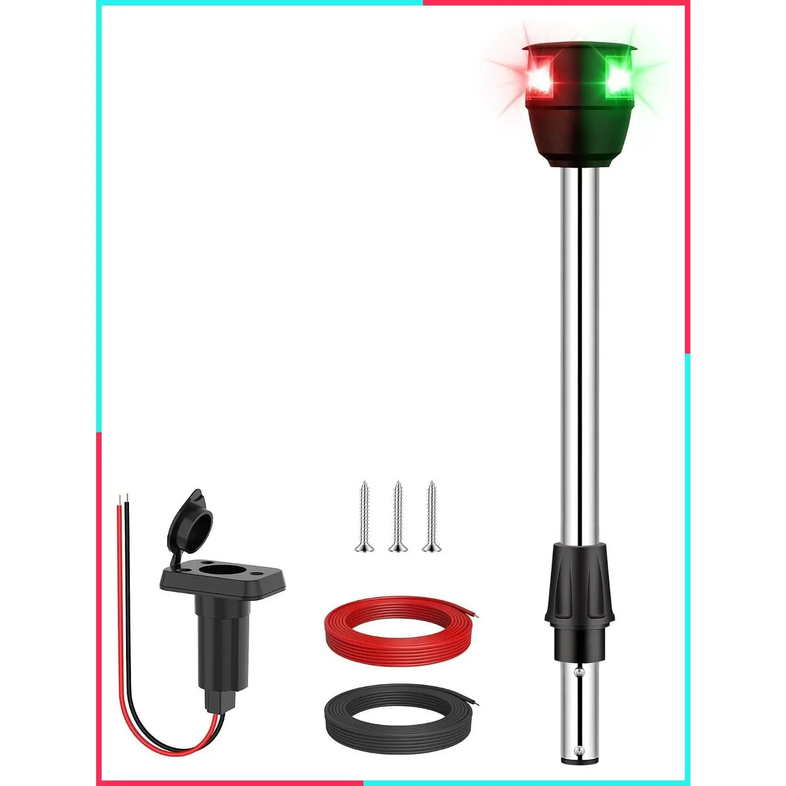 Marine Navigation Lights, Red and Green LED Bow Lights with Task Lights