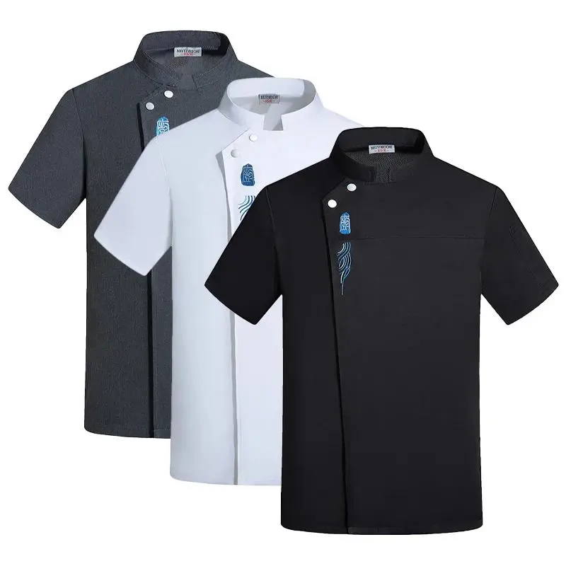 Chef Uniform Catering Workwear Head Chef Shirts Cooking Coat Chef Jacket Summer Restaurant Barber Shop Women Waiter Shirt