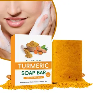 Turmeric & Kojic Acid Soap Bar - Handmade Cold Process, Skin Brightening & Deep Cleansing for Face & Body