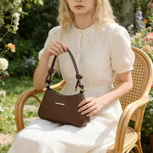 Women's Elegant Shoulder Bag Square Handbag Zipper Closure Crossbody Bag Small Underarm Hobo Bag with Adjustable Strap for Party & Casual