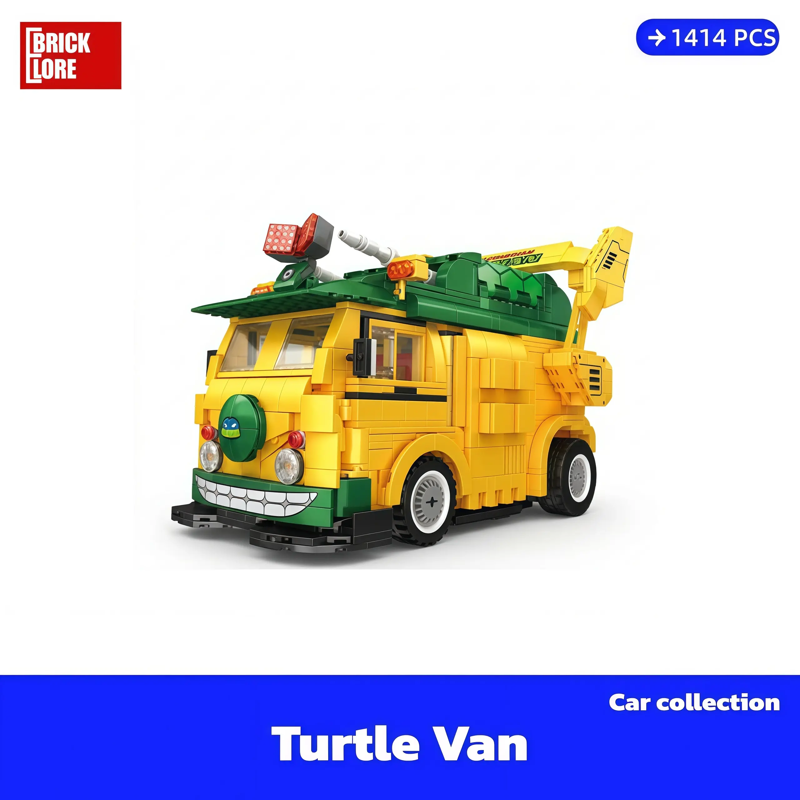[BrickLORE](SHIP FREE) Turtle Van Car collection 1414 Pieces With GIFT box