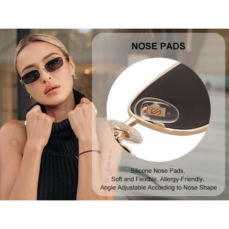 SOJOS Small Y2k Narrow Rectangle Sunglasses Womens Mens Retro 80s 90s UV400 Sunnies.