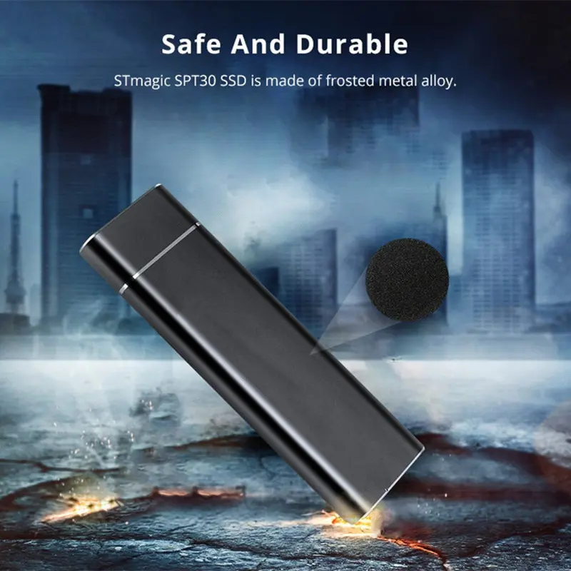 Portable External SSD, High Speed Solid State Drive with Large Storage Capacity, USB-C External Hard Drive for Phone, Laptop & PC, Secure Data Storage Device