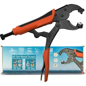 Heavy Duty Snap Button Kit, Snap Fasteners Tool with 60 Set Installation or Repair Metal Snaps