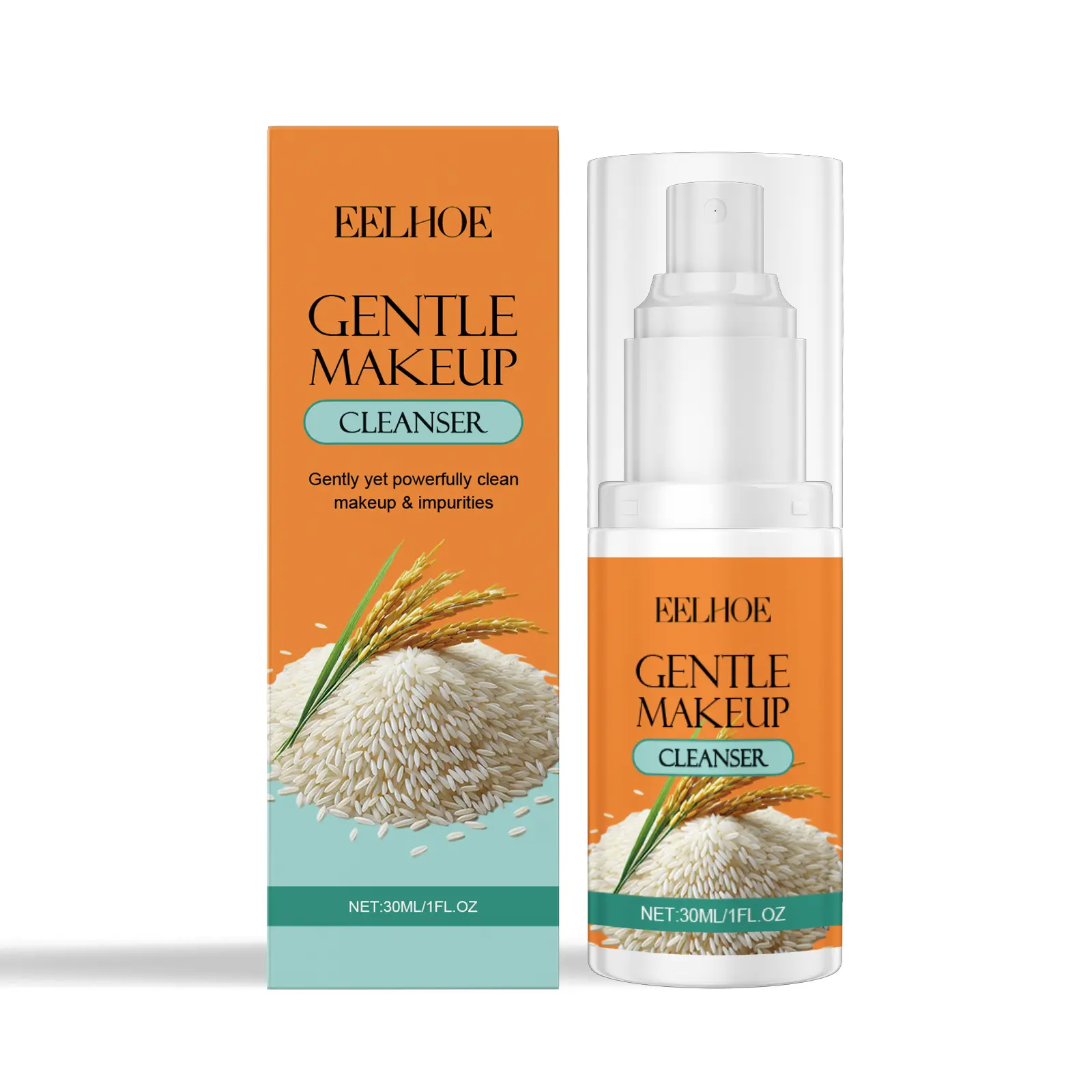30ml Mild Rice Extract Makeup Cleanser Spray, Portable Facial Cleansing Mist to Wash Makeup & Skin Impurities