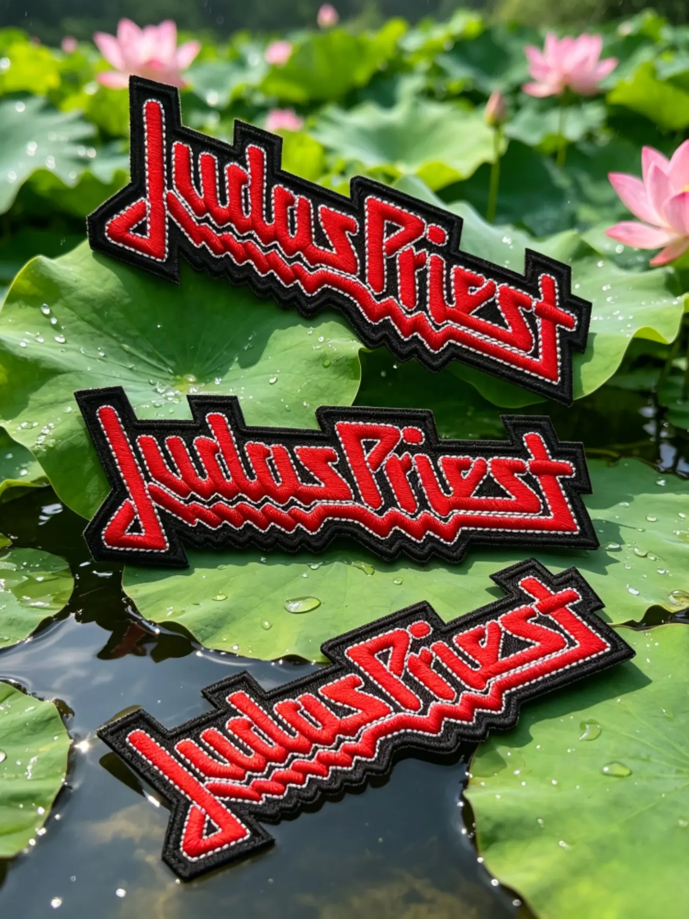 3-Pack Judas Priest Embroidery Patches, Heavy Metal Rock Band Badges, Iron-On or Sew-On, for T-Shirts Hats Bags, Music Lovers