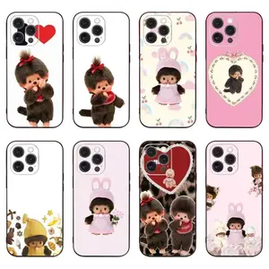 Cute Pink M-monchhichis-s Phone Case For iPhone 17 Promax 17E 16 15 14 13 12 11 Pro Max 17Air Plus & Samsung Galaxy S26 S25 S24 S23 S22 S21 FE Ultra Plus Anti-Fall   TPU Smartphone  shockproof protection Soft silicone   Protective  Back Cover
