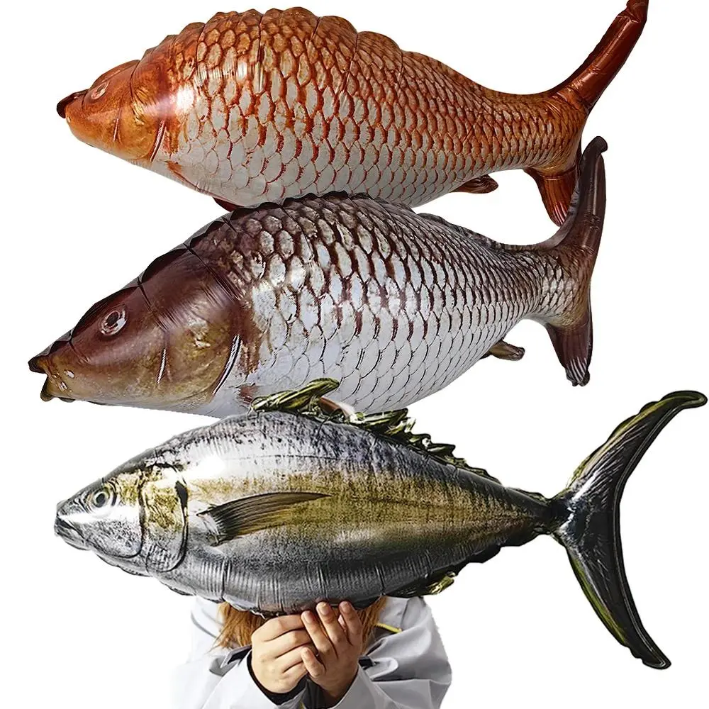 Fish Balloons Realistic Balloons Fishing Birthday Party Decor Cute Inflatable Fish Balloons for Fishing Theme Party Decorations