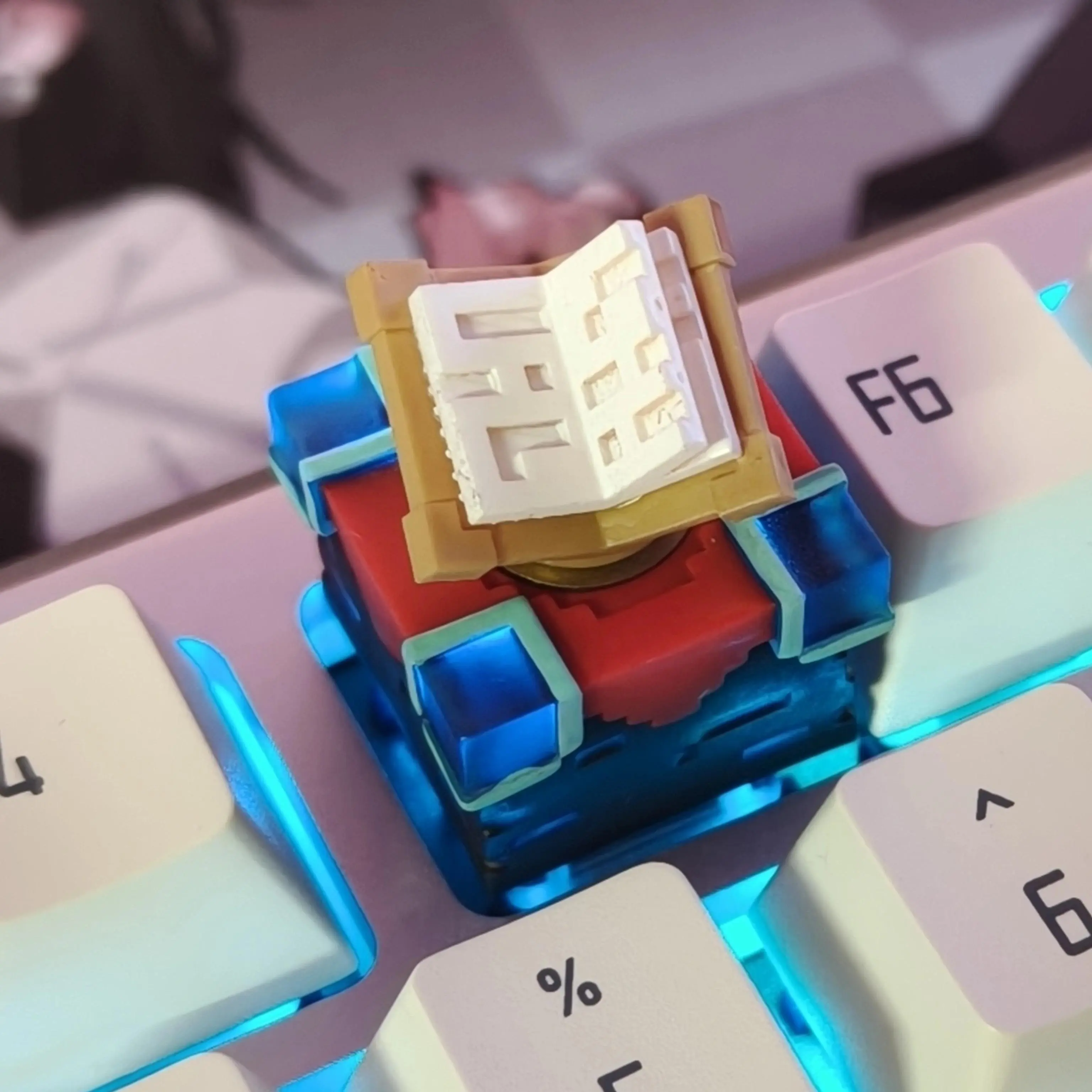 My World Enchanting Transparent Cover Rotatable Mechanical Keyboard Keycaps, Customized Personality ESC Keycap for Mechanical Keyboards, Mechanical Kbs