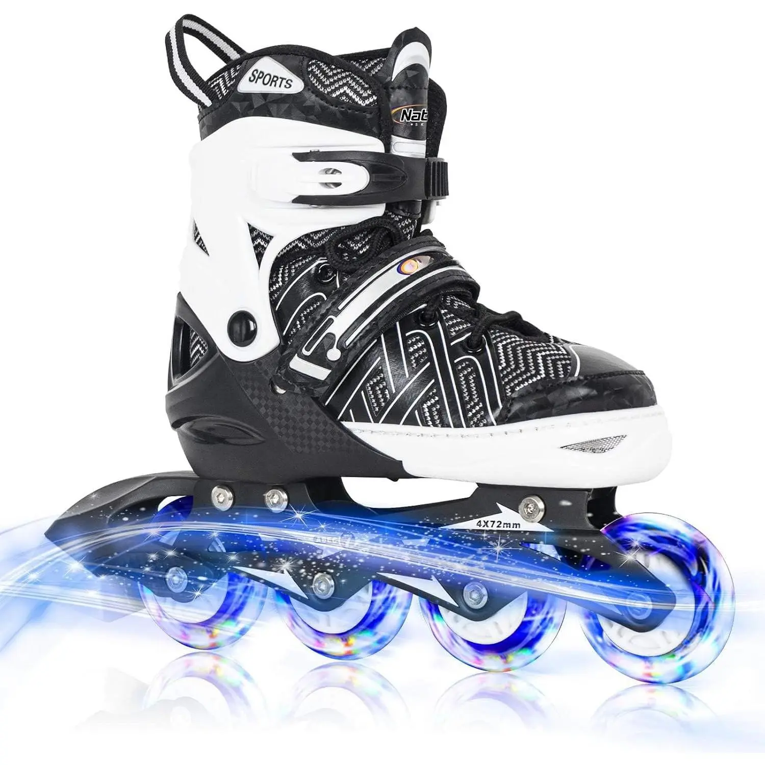Adjustable Inline Skates for  Boys & Girls, Blue Black Red with Light up Wheels, Youth  Roller Skating for Beginners Ages 3-15