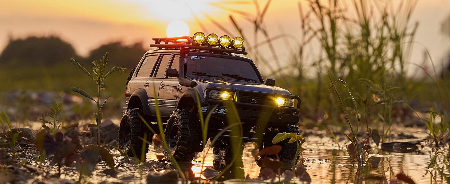 FMS RC Crawler 1/18 FCX18 LC80 RTR 4WD RC Rock Truck 2.4Ghz 900mAh Hobby Grade RC Car Model Mini Remote Control Car Off Road Vehicle