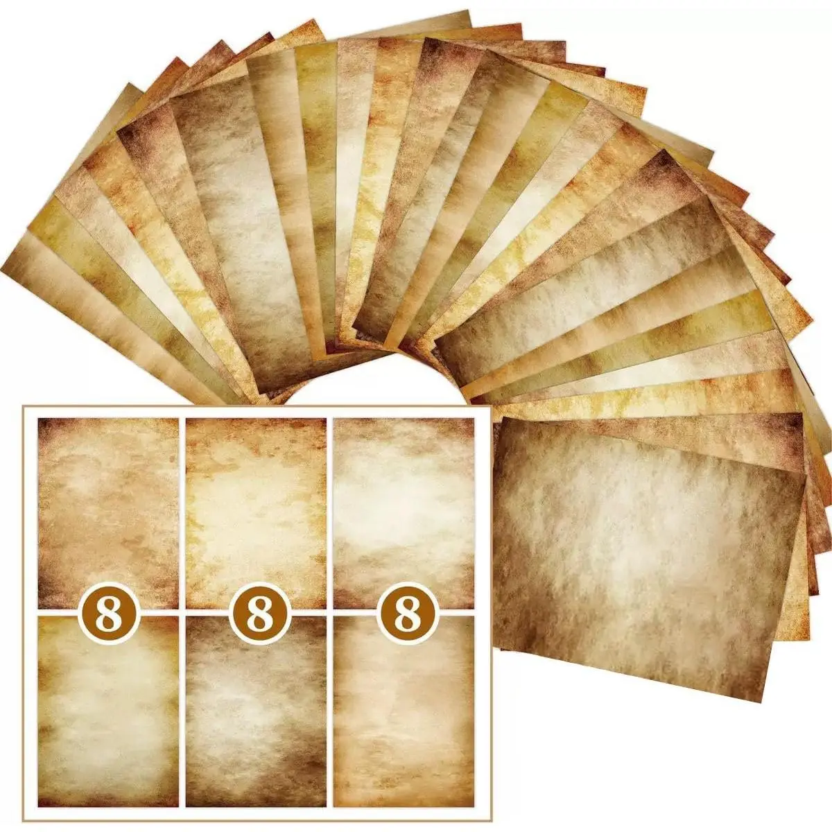 Printer Paper A4: Writing Stationary Papers 48 Sheets,A4 Old  Printer Papers, Antique Paper,Retro Painted Border Letterhead,Double-Sided 8.2×11inch.