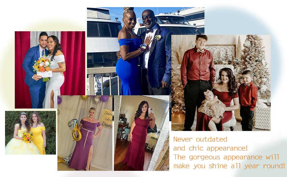 Women's Off Shoulder High Split Long Formal Party Dress Evening Gown