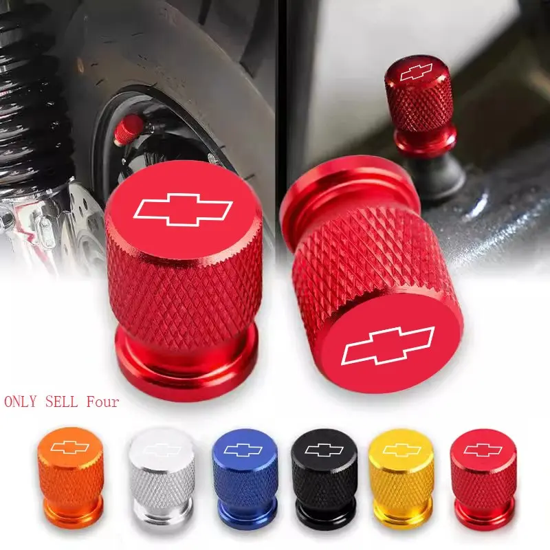 4pcs Car Wheel Tire Valve Caps, Automotive Airtight Tyre Rim Stem Covers, Compatible with Chevrolet Models, Durable and Secure Fit