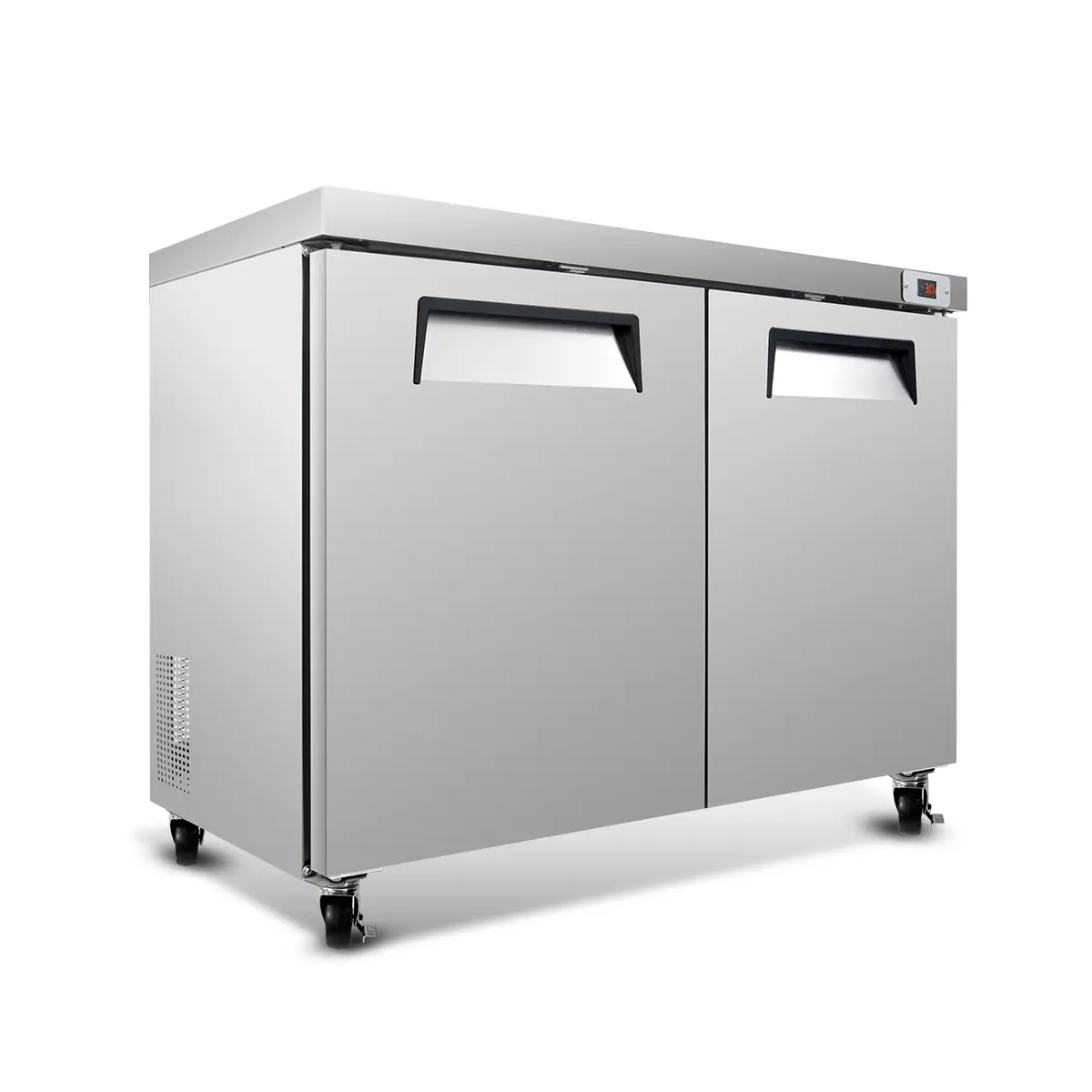 ARCH 48" Commercial Undercounter Freezer 2 Door 14.1 Cu.ft Stainless Steel Worktop Freezer with Digital Temperature Control, Automatic Defrost, Adjustable Shelves, ETL Certified for Restaurant Kitchen Bar, Silver Color Options, Stainless Steel Materi