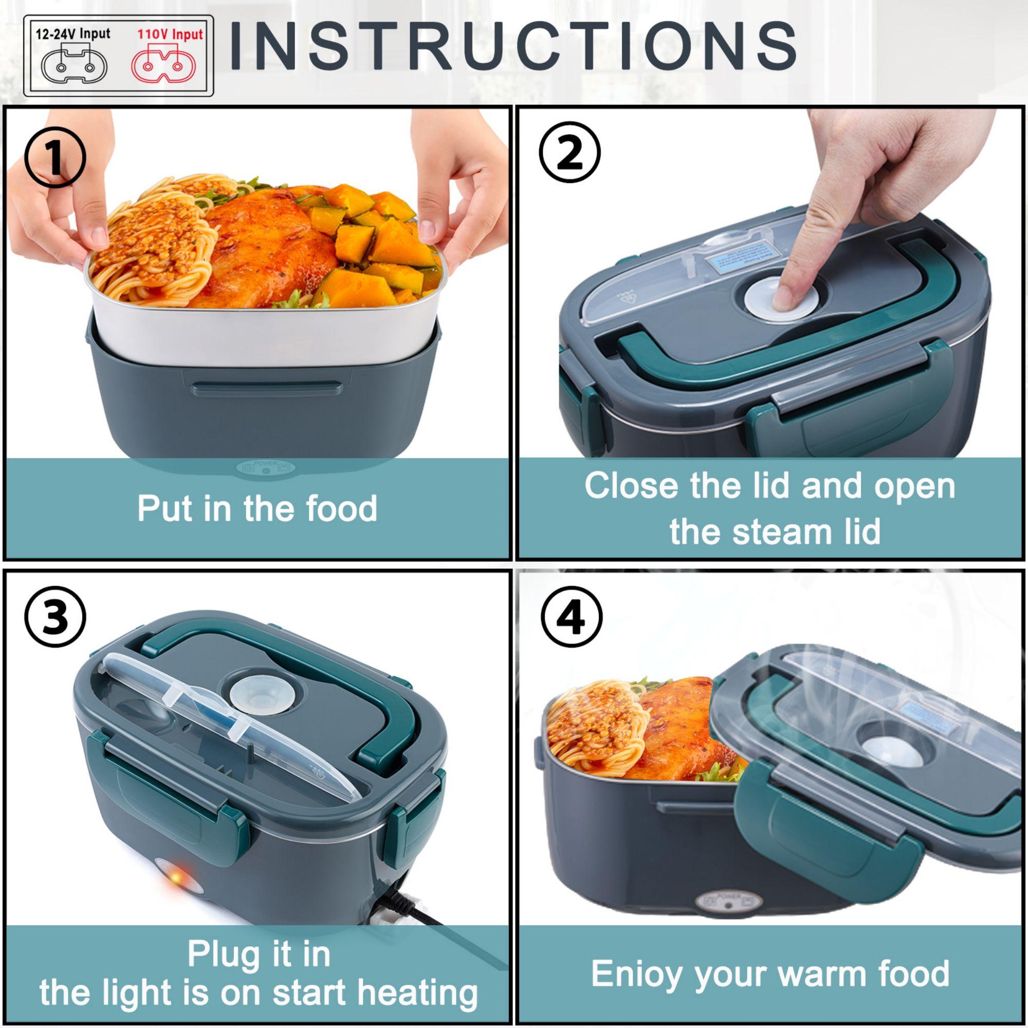 Nifogo Electric Lunch Box Food Heater for Adults, Plug-in Heating Lunch Box,Heated Lunch Box12V/24V/110V Portable Food Warmerfor Car Nifogo Electric Lunch Box Food Heater for Adults, Plug-in Heating Lunch Box,Heated Lunch Box12V/24V/110V Portable Food Warmerfor Car