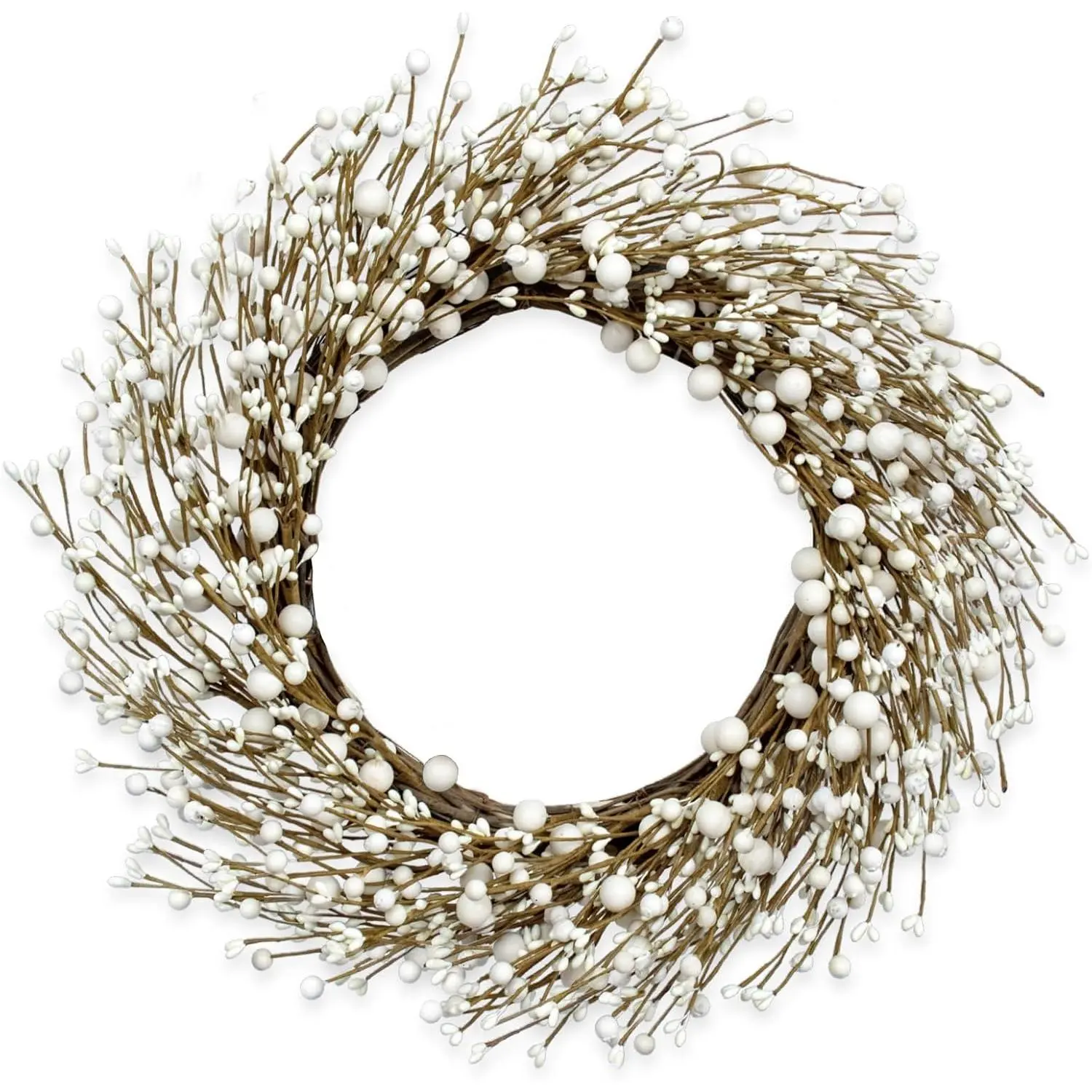 20 Inches White Winter Wreath Winter Wreaths for Front Door White Berry Wreath for  Indoors Outside Kitchen Wall Porch Christmas Winter