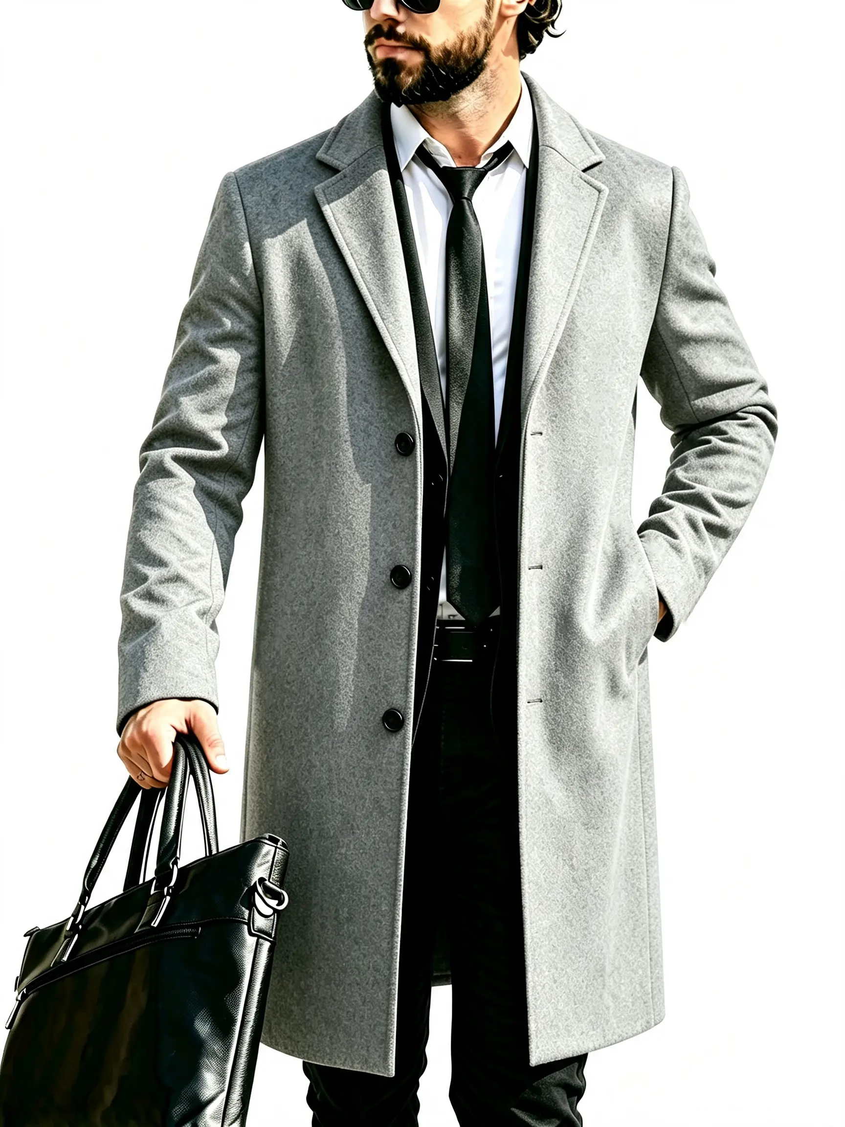 Men's over-the-knee long fashion casual sports jacket trench coat business formal single-breasted lapel coat