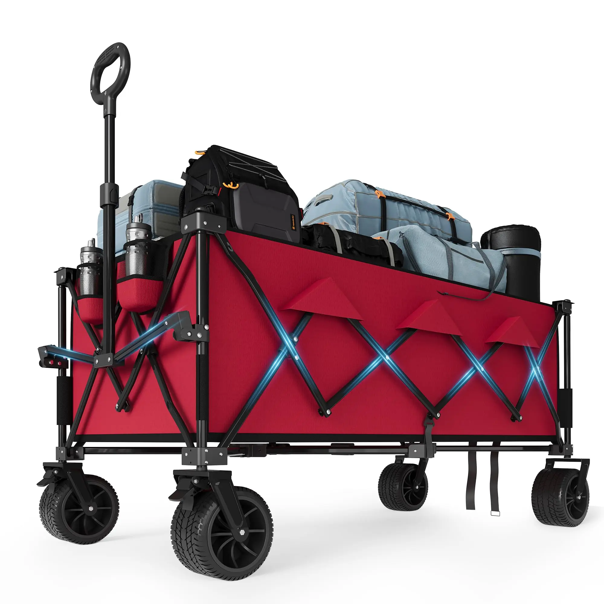 GARVEE Durable and Convenient Collapsible Foldable Wagon for Easy Transport and Storage, Perfect for Outdoor Activities, Gardening, Beach Trips, and More with Sturdy Wheels and Spacious Design
