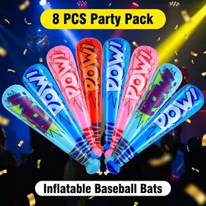 8-Pack Large Inflatable Baseball Bats, Summer Sports Party Props, Lightweight Durable, Ideal for Events, Campus Fests, Graduation Parties