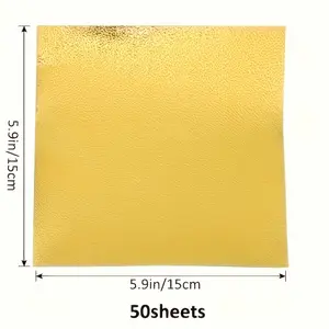 50pcs Origami Paper Shiny Silver/Gold Handmade Folding Paper Metallic Craft Paper Scrapbook Paper Background Paper Squares Handcraft Paper for DIY Crafts 15cm