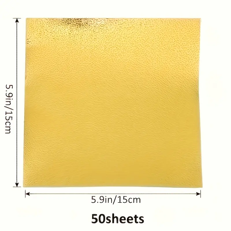 50pcs Origami Paper Shiny Silver/Gold Handmade Folding Paper Metallic Craft Paper Scrapbook Paper Background Paper Squares Handcraft Paper for DIY Crafts 15cm