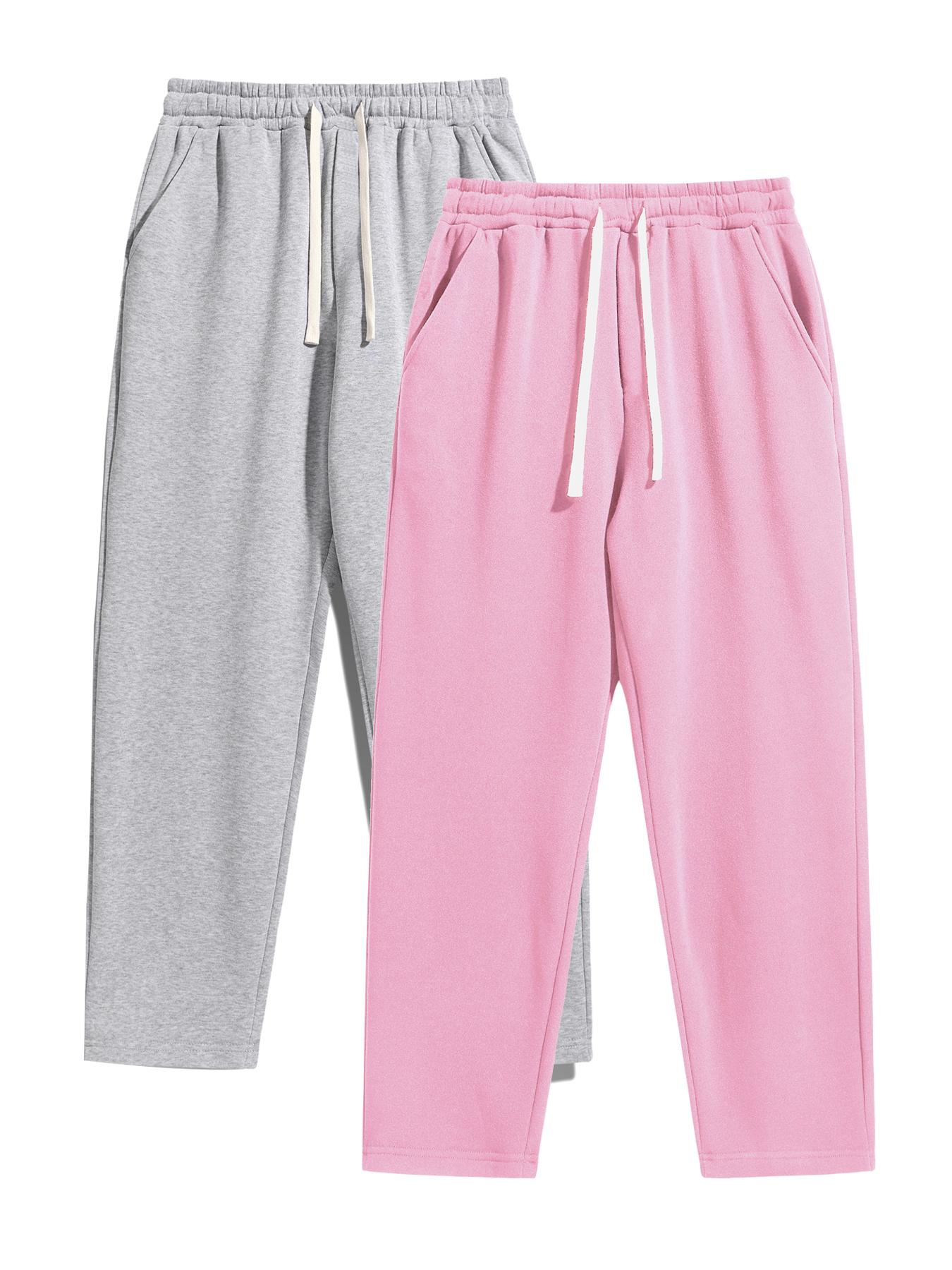 Men's Regular Fit Solid Drawstring Waist Sweatpants, Casual Pocket Design Pants for Fall & Winter, Men's Trousers for Daily Wear, Everyday Sweatpants