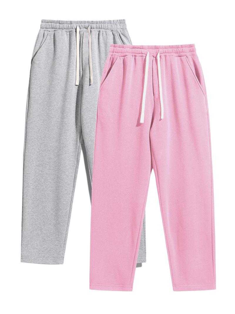 Men's Drawstring Waist Sweatpants, Athleisure Style Regular Fit Pants with Pockets for Fall & Winter, Casual Men's Trousers, Sports Bottoms