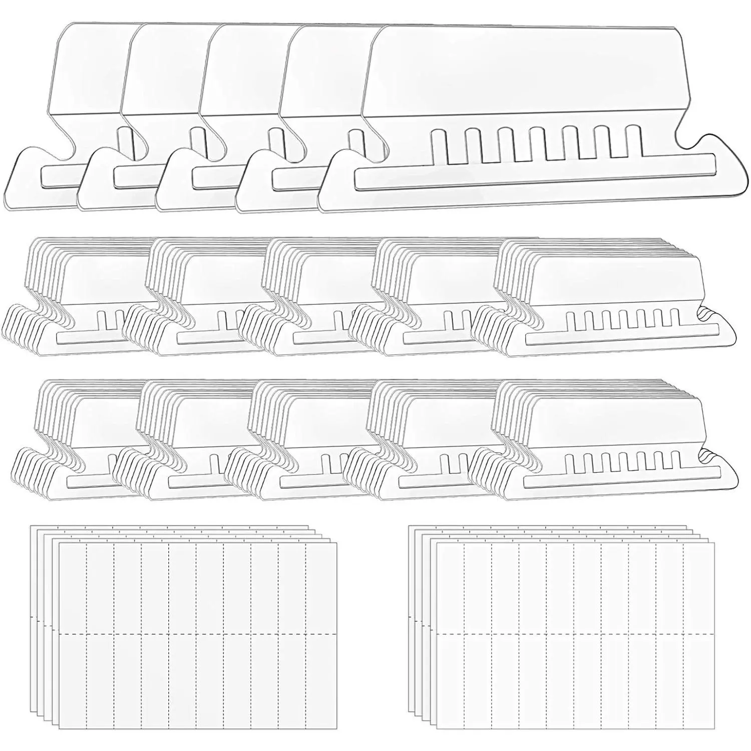 File Folder Tabs, 100+200 Sets  File Folder Tabs with Inserts for  Folders, 2 Inch Clear Plastic  File Tabs for Quick