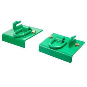 【DealsForYouDays】VEVOR 5/16" Tractor Bucket Hook with Tie Down Ring, Grade 70 Forged Steel 2 Pack Bolt-On Grab Hook with Back Plate Compatible for Tractor Bucket RV UTV Truck, Maximum Break Strength 12, 000 lbs, Green
