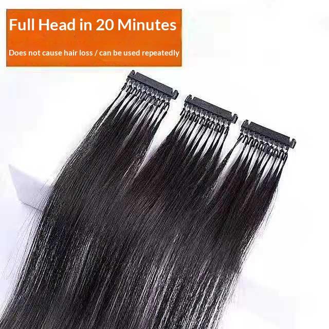 Custom 6D Hair Extensions Real Hair Seamless Hair Extensions Clip-in Hair Extensions 6D Hair Extensions