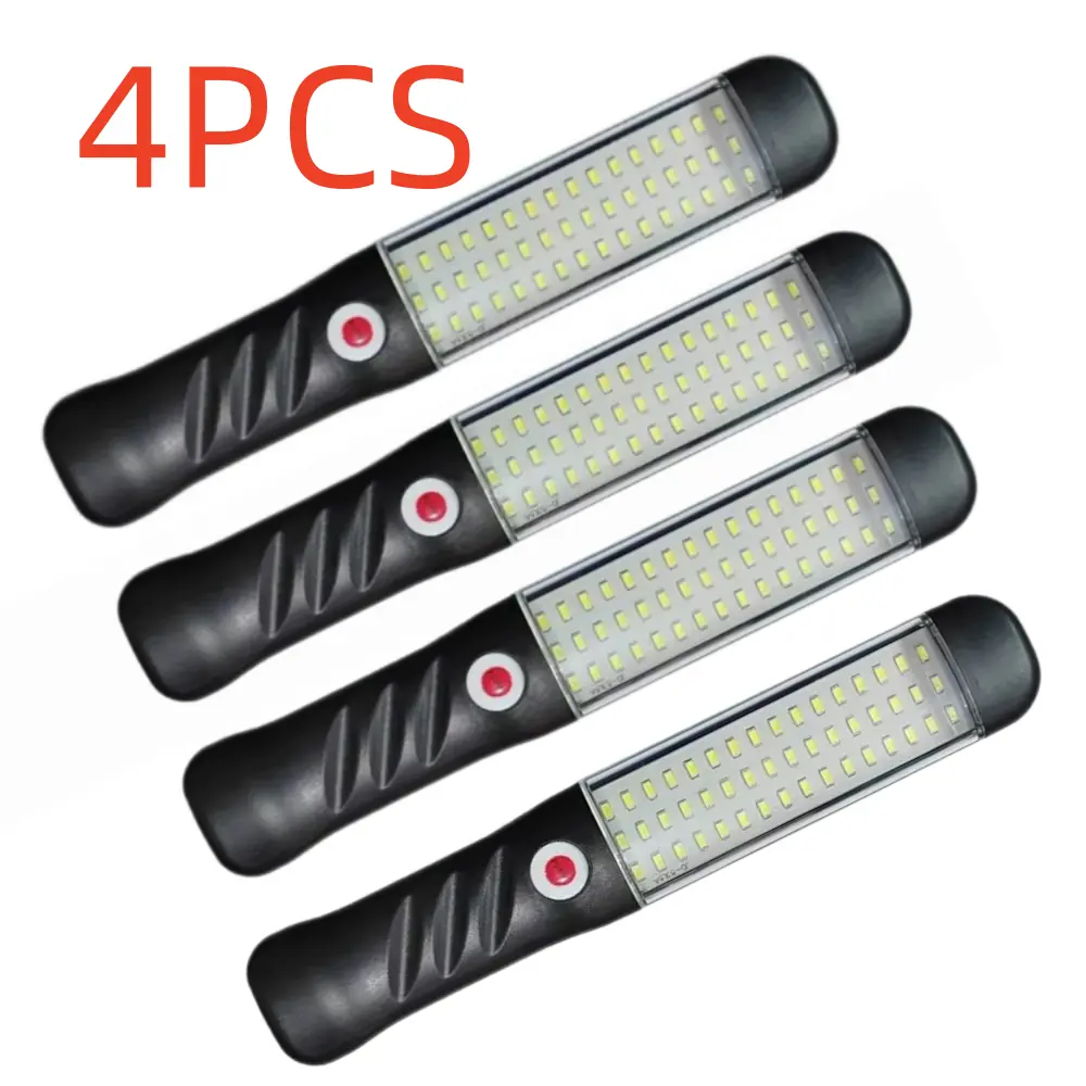 4PCS Multifunctional LED Rechargeable Emergency Light, Magnetic Adhesive, No Installation Needed, Portable Light for Car Repair/Camping Tent/Dormitory Desk/Kitchen Cabinet/Wardrobe Drawer
