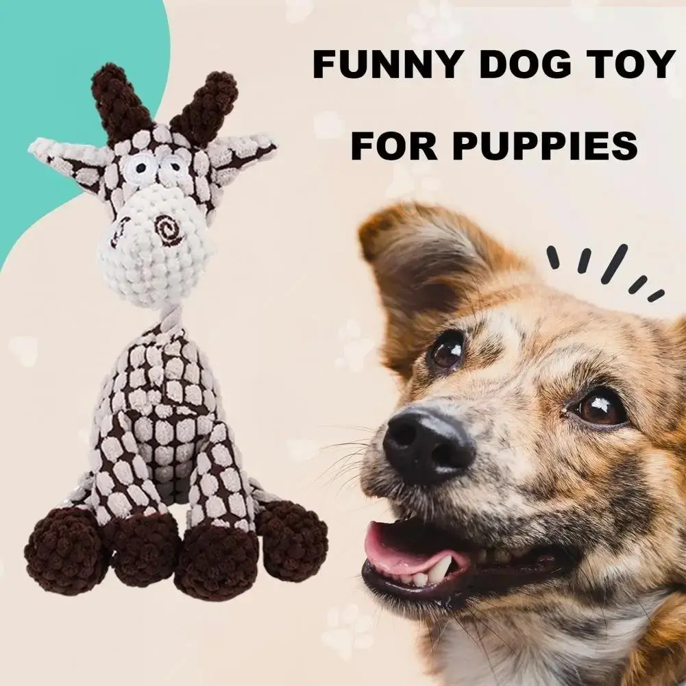 1pics Durable Donkey-Shaped Plush Dog Toy, Interactive Tough Chewer Chew-Resistant Squeak Toy for Small Medium Dogs, Perfect Gift for Pet Owners