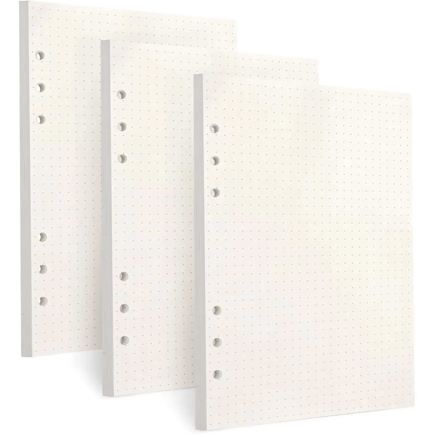 A5 Refill Paper, [3 count]  100GSM Thick Refillable Paper 6 Hole Filler Inserts Loose Leaf Paper 135 Sheets (270 Pages) for 6 Ring Binder Journal Notebook-Dotted Paper