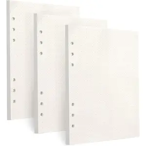 A5 Refill Paper, [3 count]  100GSM Thick Refillable Paper 6 Hole Filler Inserts Loose Leaf Paper 135 Sheets (270 Pages) for 6 Ring Binder Journal Notebook-Dotted Paper
