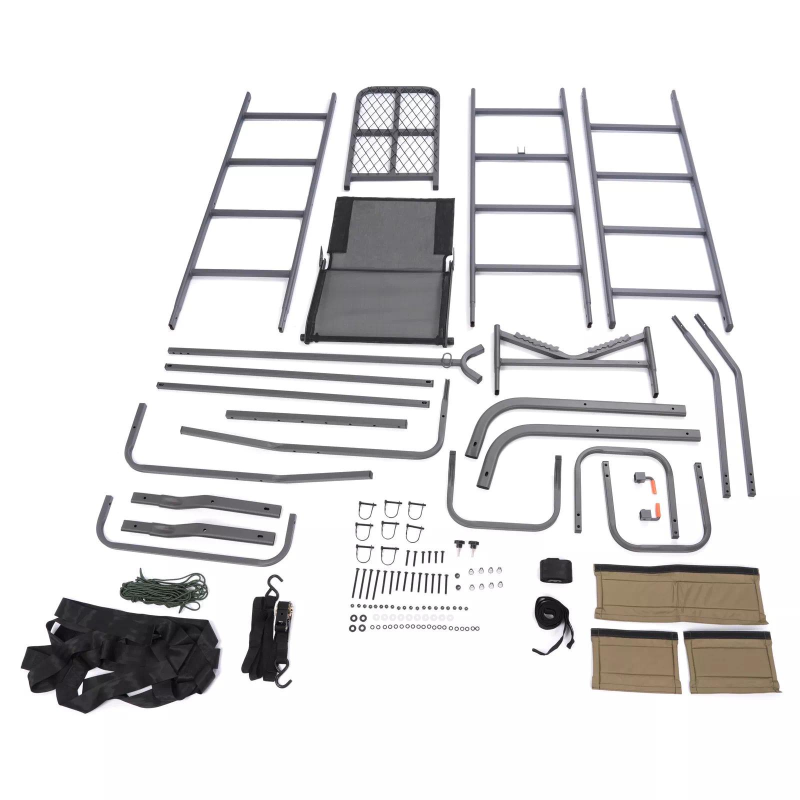 Hunting Ladder Tree Stand with Shooting Rail Climbing Mesh Seat Single Person